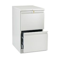 HON Efficiencies Mobile Pedestal File w/Two File Drawers, 19-7/8d, Light Gray HON33820RQ