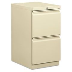 HON Efficiencies Mobile Pedestal File w/Two File Drawers, 19-7/8d, Putty HON33820RL