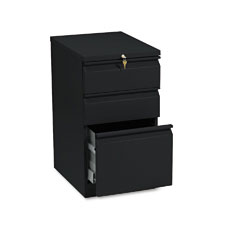HON Efficiencies Mobile Pedestal File with One File/Two Box Drawers, 19-7/8d, Black HON33720RP