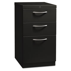 HON Flagship Mobile Box/Box/File Pedestal, Arch Pull, 19-7/8d, Black HON18720AP