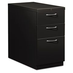 HON Flagship Mobile Box/Box/File Pedestal, Arch Pull, 28-7/8d, Black HON18730AP