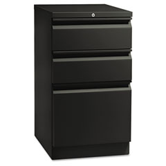HON Flagship Mobile Box/Box/File Pedestal, Full Radius Pull, 19-7/8d, Black HON18720RP
