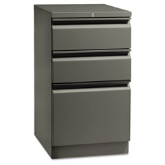 HON Flagship Mobile Box/Box/File Pedestal, Full Radius Pull, 19-7/8d, Charcoal HON18720RS