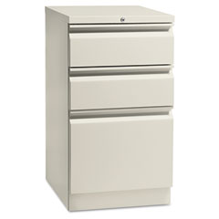HON Flagship Mobile Box/Box/File Pedestal, Full Radius Pull, 19-7/8d, Light Gray HON18720RQ