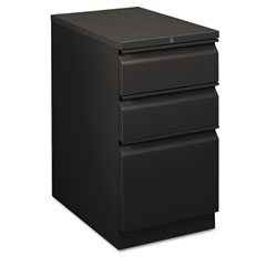 HON Flagship Mobile Box/Box/File Pedestal, Full Radius Pull, 22-7/8d, Black HON18723RP