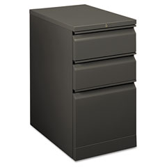 HON Flagship Mobile Box/Box/File Pedestal, Full Radius Pull, 22-7/8d, Charcoal HON18723RS