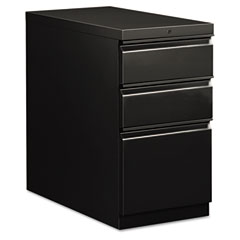 HON Flagship Mobile Box/Box/File Pedestal, Full Radius Pull, 28-7/8d, Black HON18730RP