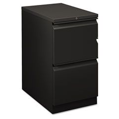 HON Flagship Mobile File/File Pedestal, Full Radius Pull, 22-7/8d, Black HON18823RP