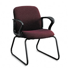 HON Gamut Series Guest Chair, Black Loop Arms/Sled Base, Claret Burgundy Fabric HON2073BW69T