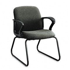 HON Gamut Series Guest Chair, Black Loop Arms/Sled Base, Iron Gray Fabric HON2073BW19T