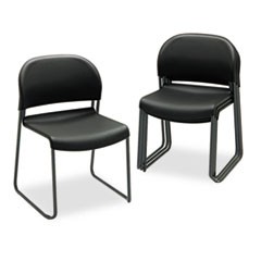 HON GuestStacker Chair, Black with Black Finish Legs, 4/Carton HON4031ONT
