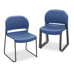 HON GuestStacker Chair, Blue with Black Finish Legs, 4/Carton HON403190T