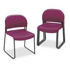 HON GuestStacker Chair, Burgundy with Black Finish Legs, 4/Carton HON4031MBT