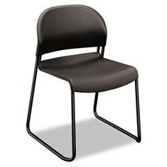 HON GuestStacker Chair, Charcoal with Black Finish Legs, 4/Carton HON4031LAT