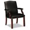 HON Jackson 6570 Series Crest-Back Guest Chair, Mahogany/Black Leather HON6572NSL11