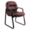 HON Leather 2090 Pillow-Soft Series Guest Arm Chair, Burgundy HON2093SR69T