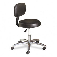 HON Medical Exam Stool with Back, 24-1/4 x 27-1/4 x 36, Black HONMTS11EA11