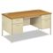 HON Metro Classic Double Pedestal Desk, 60w x 30d x 29-1/2h, Harvest/Putty HONP3262CL