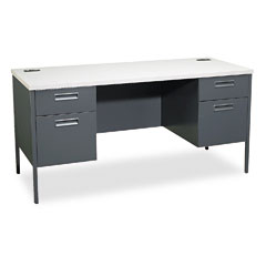 HON Metro Series Kneespace Credenza, 60w x 24d x 29-1/2h, Gray Patterned/Charcoal HONP3231G2S