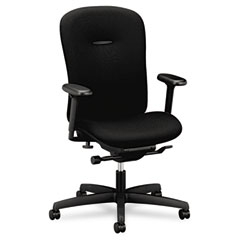 HON Mirus Series Mid-Back Synchro-Tilt Chair, Black Fabric Upholstery HONMA103NT10