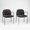 HON Multipurpose Stacking Arm Chairs, Black, 2/Carton HON4051AB10T