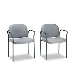 HON Multipurpose Stacking Arm Chairs, Gray, 2/Carton HON4051AB12T