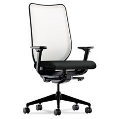 HON Nucleus Series Work Chair, Fog ilira-stretch M4 Back, Black Seat HONN102NT10