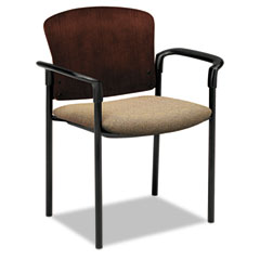 HON Pagoda 4090 Series Guest Chair, Mahogany Wood Back/Oatmeal Fabric Seat, 2/Carton HON4091NBE16T