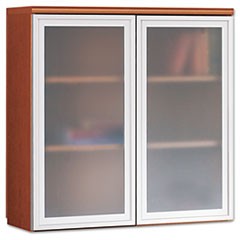HON Park Avenue Laminate Bookcase Hutch W/ Doors, 36w x 14-3/4d x 37-1/8h, Mahogany HONPC690GVXJJ
