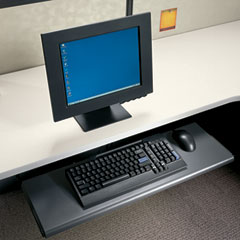 HON Slide-Away Keyboard Platform, Laminate, 21-1/2w x 10d x 1-1/8h, Black HON4022P
