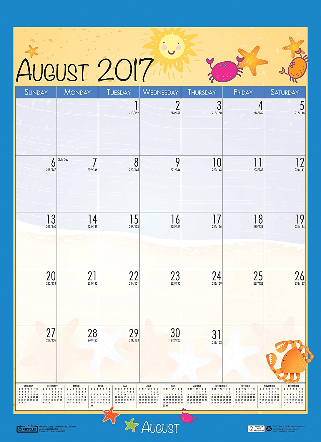 House of Doolittle 2017 - 2018 Monthly Seasonal Wall Calendar, Academic, 12  x 16.5 Inches, July - June (HOD3395-18), image size:1091x1500