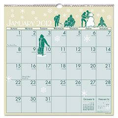 House of Doolittle Illustrated Monthly Wall Calendar, 12 x 12, 2012 HOD376