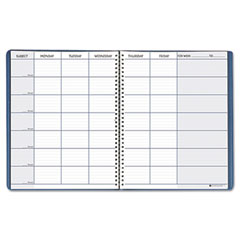 House of Doolittle Teacher's Planner, Embossed Simulated Leather Cover, 11 x 8-1/2, Blue HOD50907