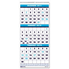 House of Doolittle Three-Month Format Wall Calendar, 8 x 17, 2012 HOD3646
