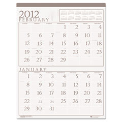 House of Doolittle Two-Months-per-Page Wall Calendar in Punched Leatherette Binding, 20 x 26, 2012 HOD370