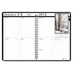 House of Doolittle Weekly Planner w/Black-&-White Photos, 8-1/2 x 11, Black, 2012 HOD217102