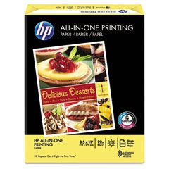 HP All-In-One Printing Paper, 96 Brightness, 22lb, 8-1/2 x 11, White, 500 Shts/Ream HEW207010