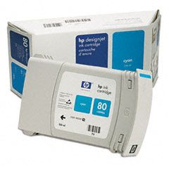 HP C4846A (HP 80) Ink, 2200 Page-Yield, Cyan HEWC4846A