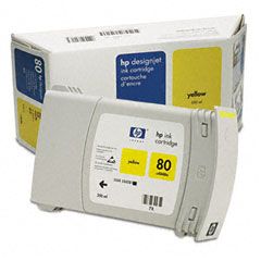 HP C4848A (HP 80) Ink, 2200 Page-Yield, Yellow HEWC4848A