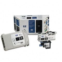HP C4890A (HP 80) Ink/Printhead/Printhead Cleaner, 4400 Page-Yield, Black HEWC4890A