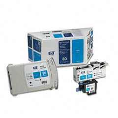 HP C4891A (HP 80) Ink/Printhead/Printhead Cleaner, 4400 Page-Yield, Cyan HEWC4891A