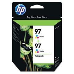 HP C9349FN (HP 97) Ink, 560 Page-Yield, 2/Pack, Tri-Color HEWC9349FN
