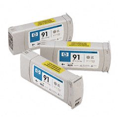 HP C9482A (HP 91) Ink, 3/Pack, Light Gray HEWC9482A
