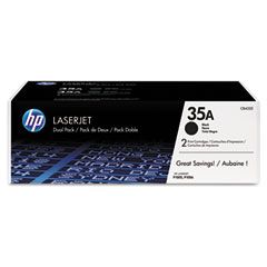 HP CB435AD (HP 35A) Toner, 1500 Page-Yield, 2/Box, Black HEWCB435D