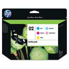 HP CC604FN (HP 02) Ink, 350 Page-Yield, 5/Pack, Assorted HEWCC604FN