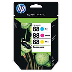 HP CC606FN (HP 88) Ink, 860 Page-Yield, 3/Pack, Tri-Color HEWCC606FN