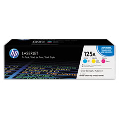 HP CE259A (HP 125A) Toner, 1,400 Page-Yield, 3/Pk, Cyan, Magenta, Yellow HEWCE259A