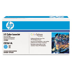 HP CE261A Toner, 11,000 Page-Yield, Cyan HEWCE261A