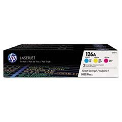 HP CF341A (HP-126A) Toner, 1000 Page-Yield, Cyan; Magenta; Yellow, 3/Pk HEWCF341A