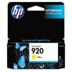 HP CH636AN (HP 920) Ink, 300 Page-Yield, Yellow HEWCH636AN